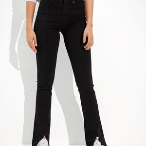 American Eagle High Rise Black Kick Jeans